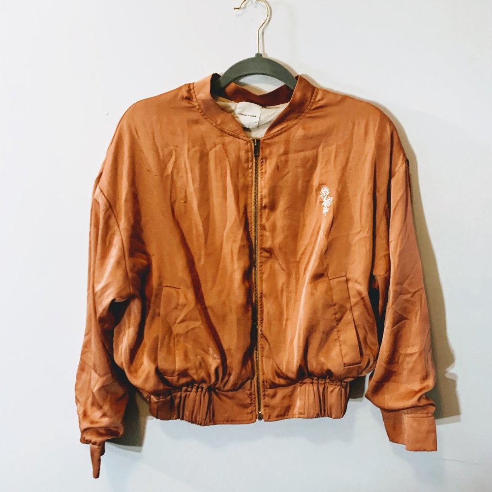 Burnt Orange Bomber Jacket